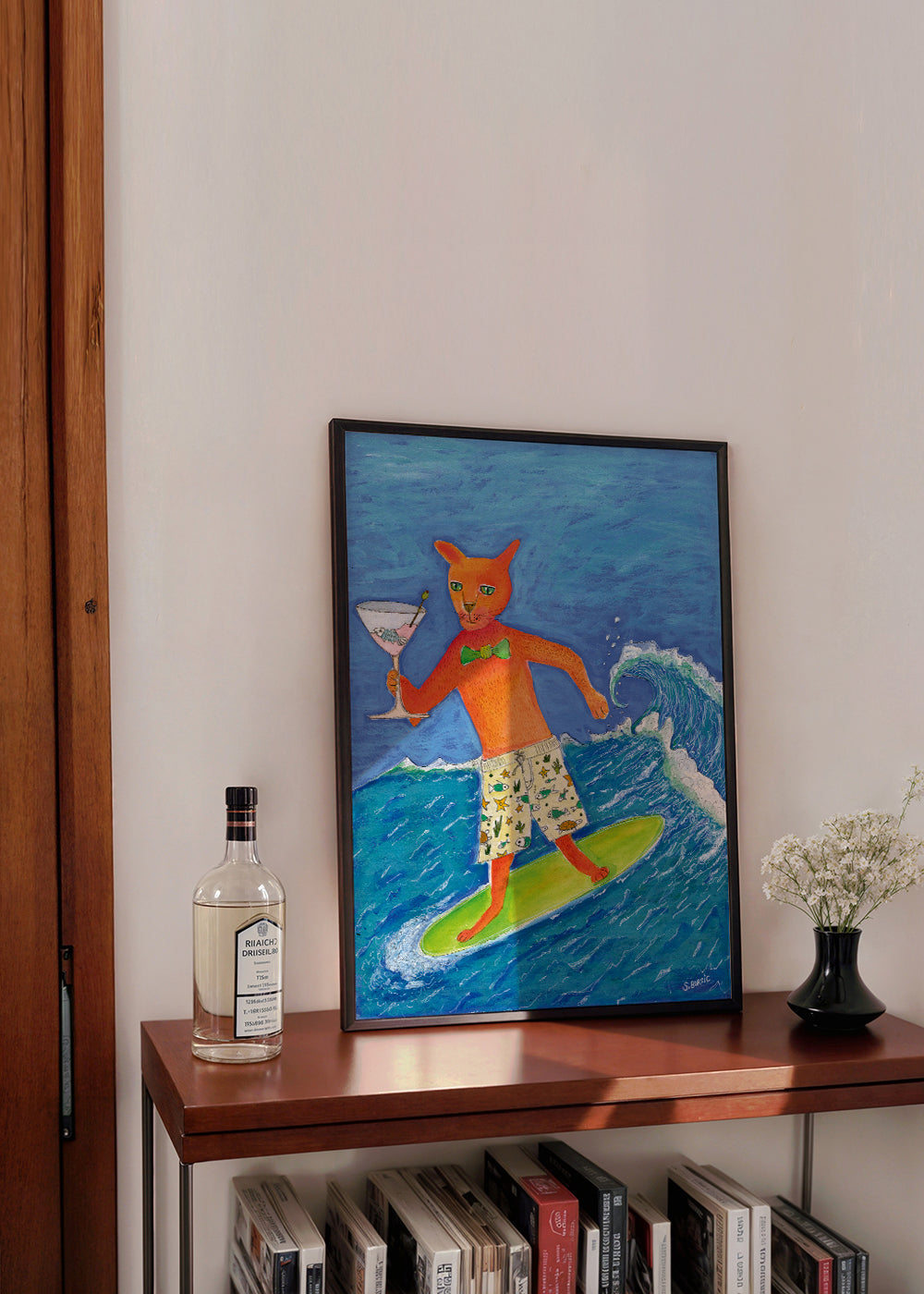 Surfing Cocktail Cat - Sharyn Bursic