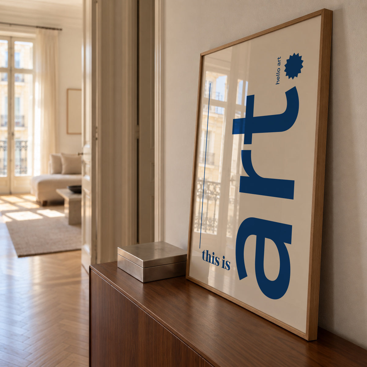 This is Art (hello art) - Framed poster in an interior