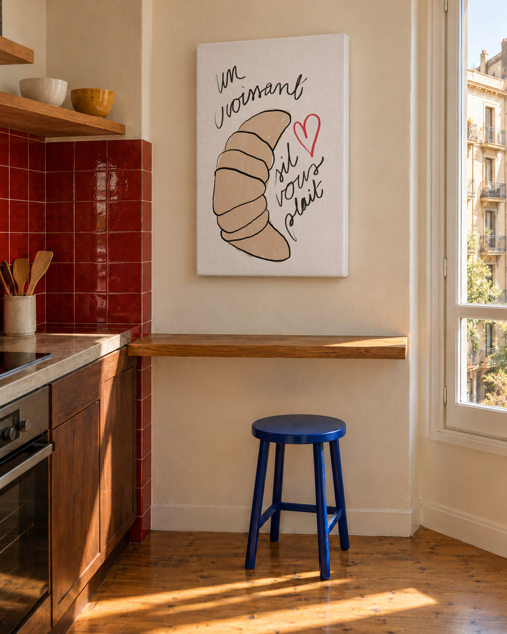 Un Croissant - Unframed canvas in an interior
