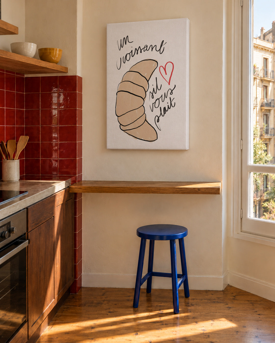 Un Croissant - Unframed canvas in an interior