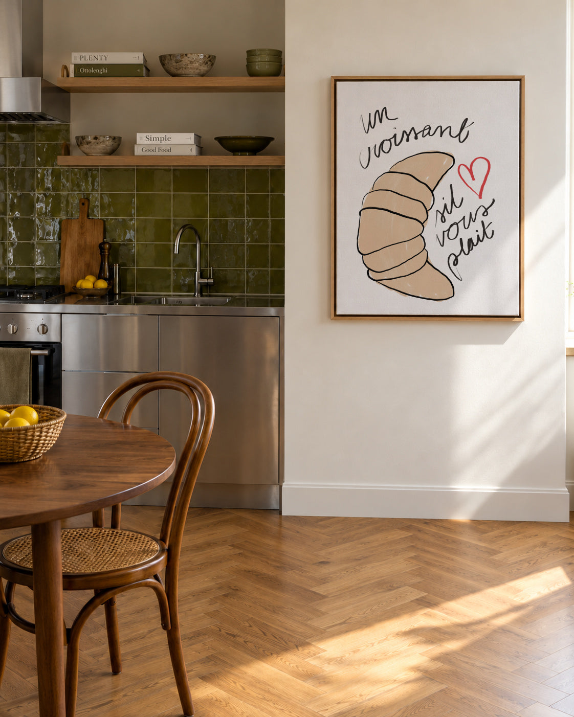Un Croissant - Framed canvas in an interior