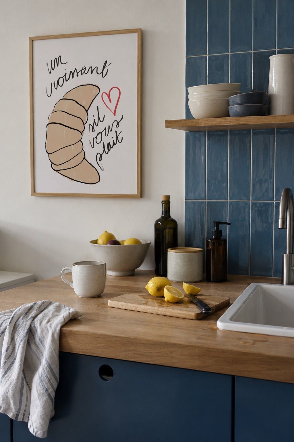 Un Croissant - Framed poster in an interior