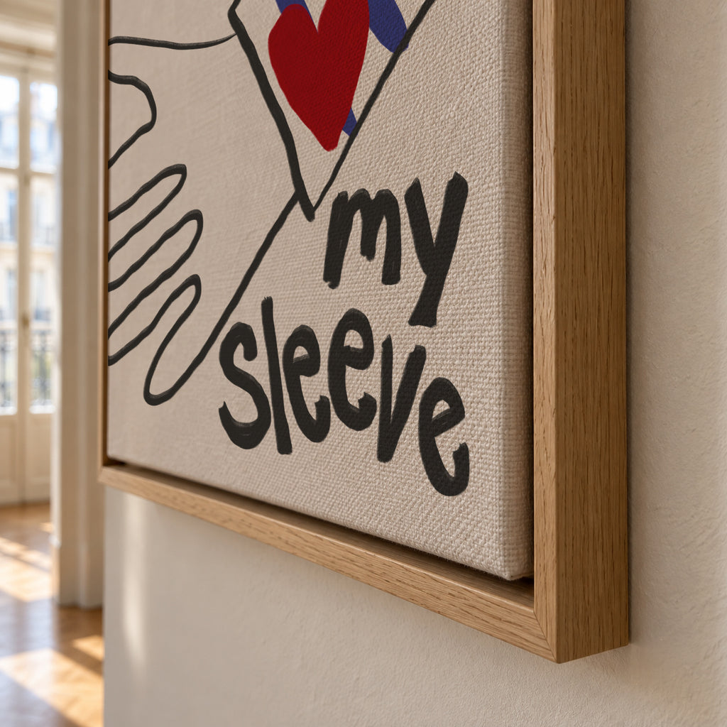 Heart On My Sleeve - Framed canvas detail