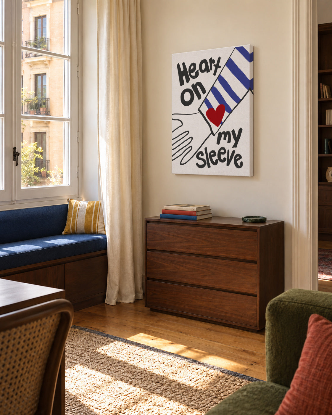 Heart On My Sleeve - Unframed canvas in an interior