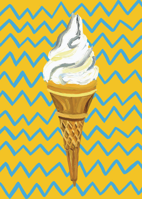 Ice Cream Yellow Zigzag - Unframed art print