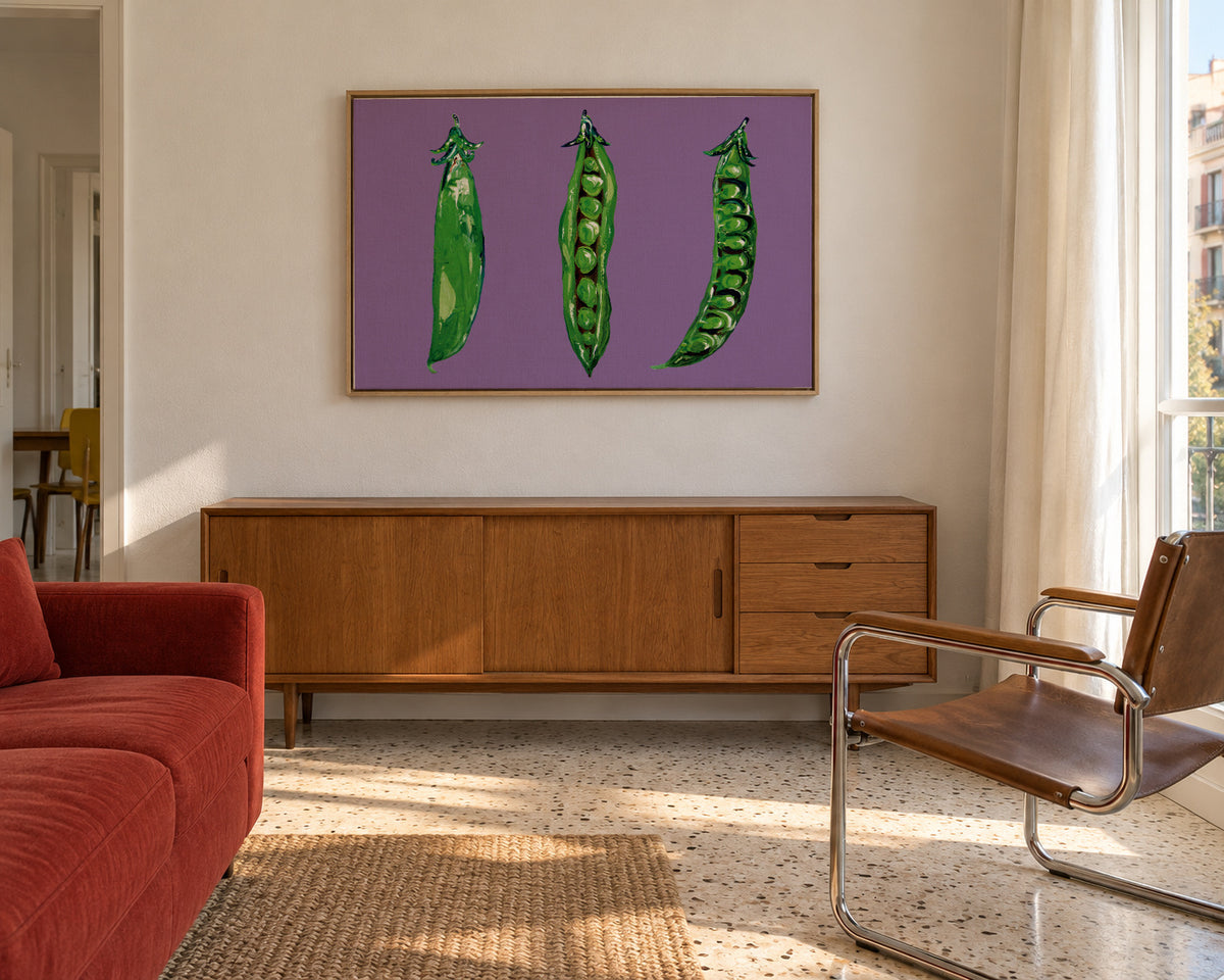Peas In a Pod - Framed canvas in an interior