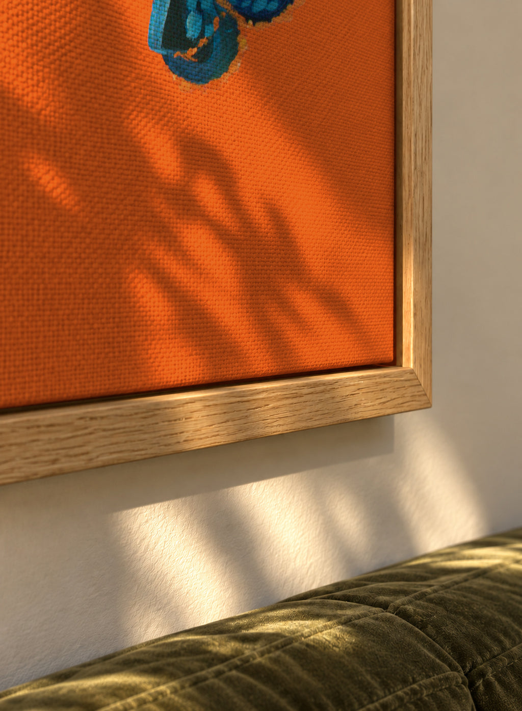 Lobster On Orange - Framed canvas detail