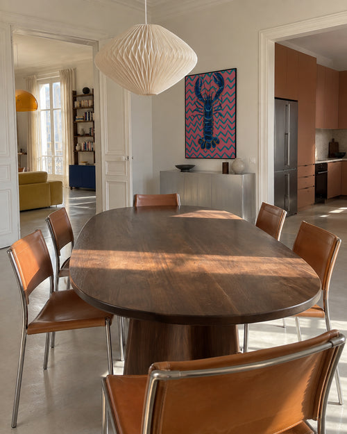 Lobster On Zigzag - Framed poster in an interior