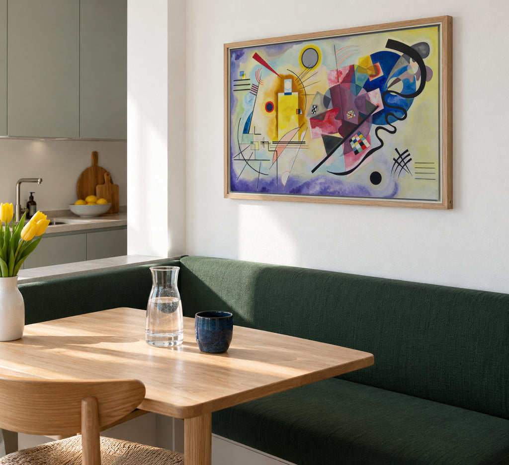Gelb-Rot-Blau - Vasili Kandinsky - Framed poster in an interior