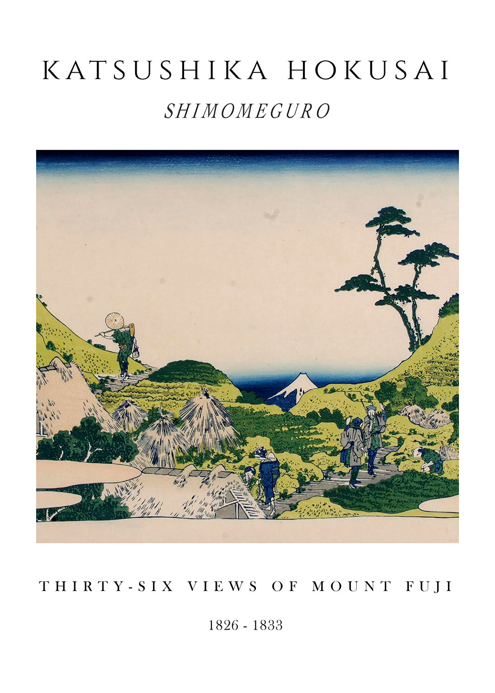 Shimomeguro Exhibition White - Katsushika Hokusai