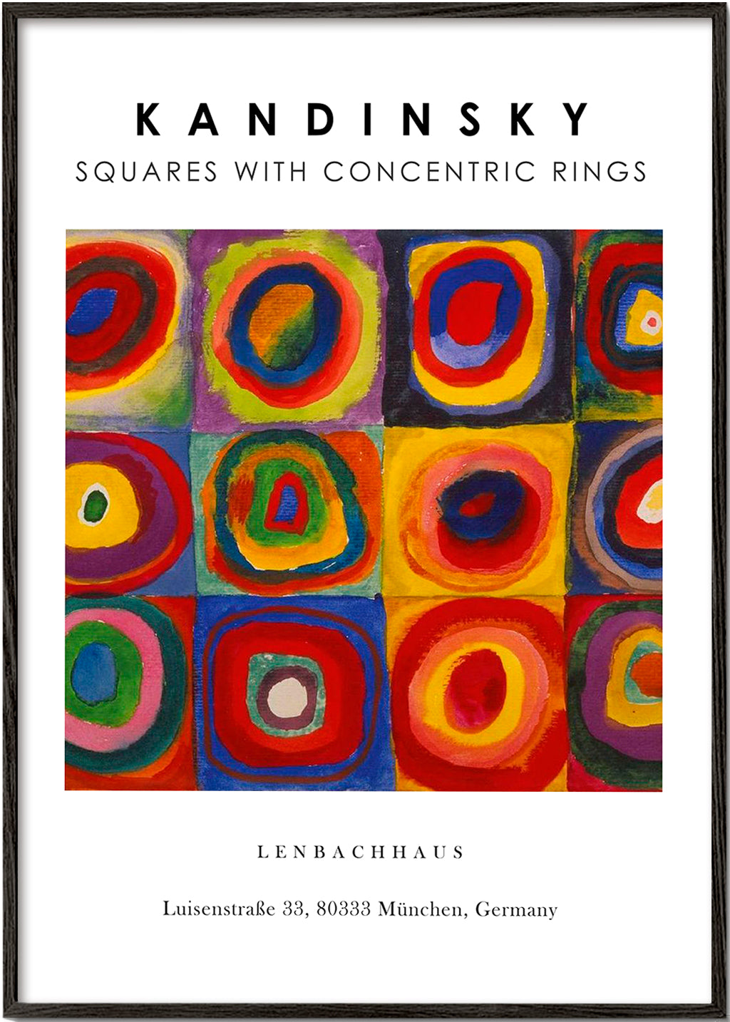 Colour Study - Squares and Concentric Rings Exhibition White - Vasili Kandinsky