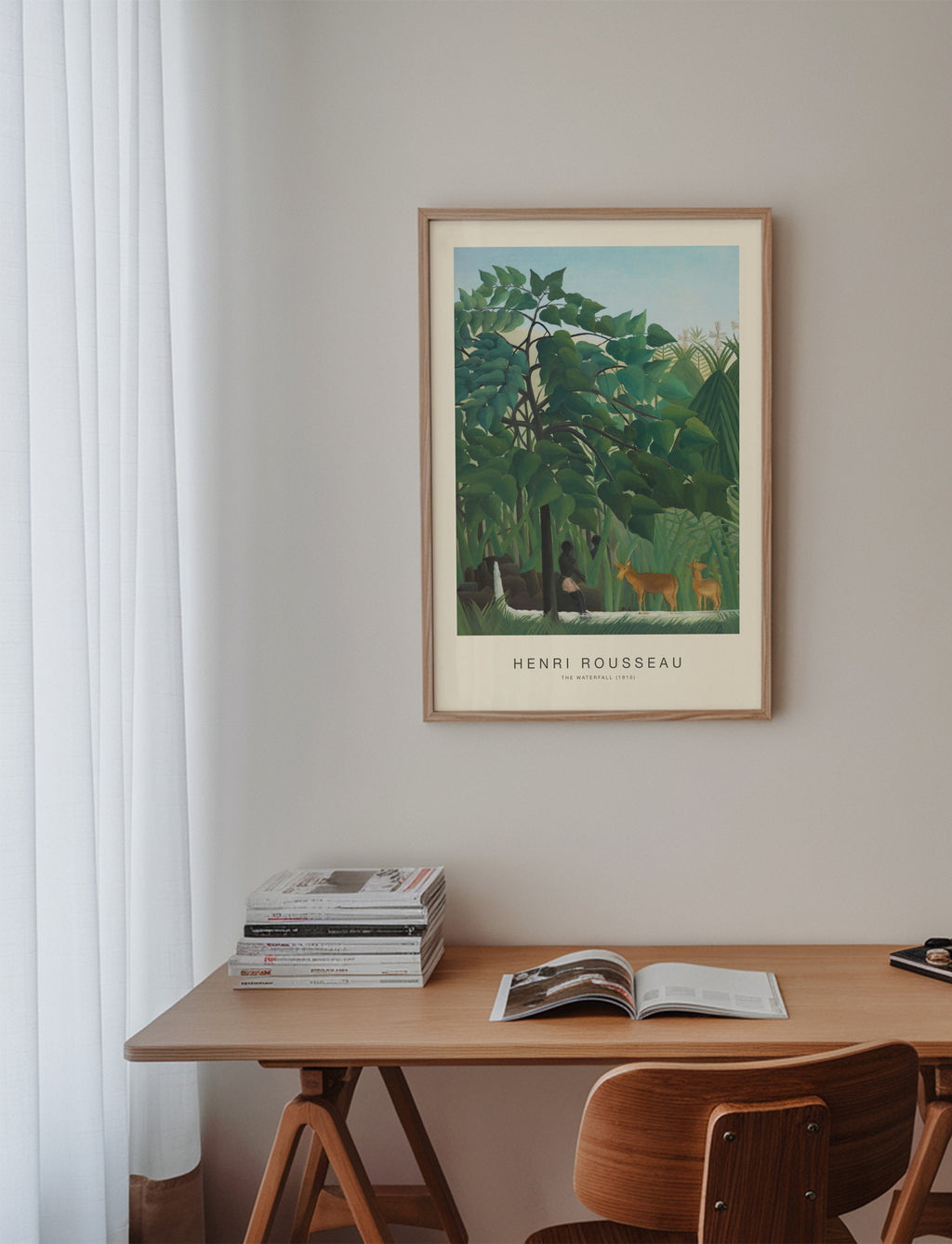 The Waterfall (Special Edition) - Henri Rousseau - Framed poster in an interior