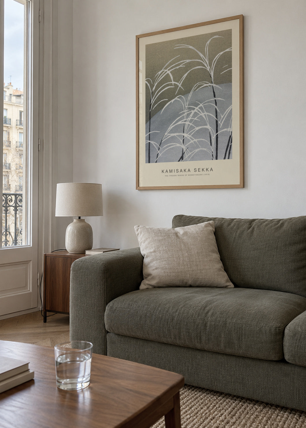 The Frozen Reeds of Momoyogusa (Special Edition) - Kamisaka Sekka - Framed poster in an interior