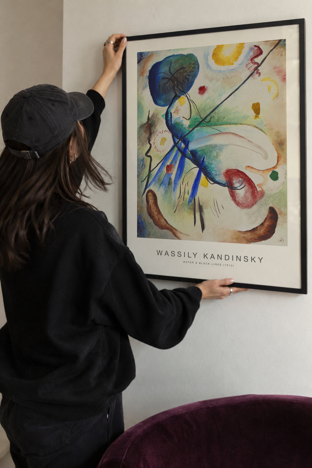 Water & Black Lines (Special Edition) - Wassily Kandinsky - Framed poster detail