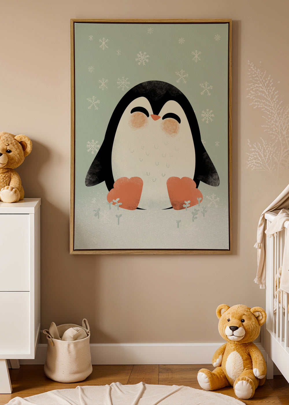 Animignons the Penguin - Framed canvas in an interior