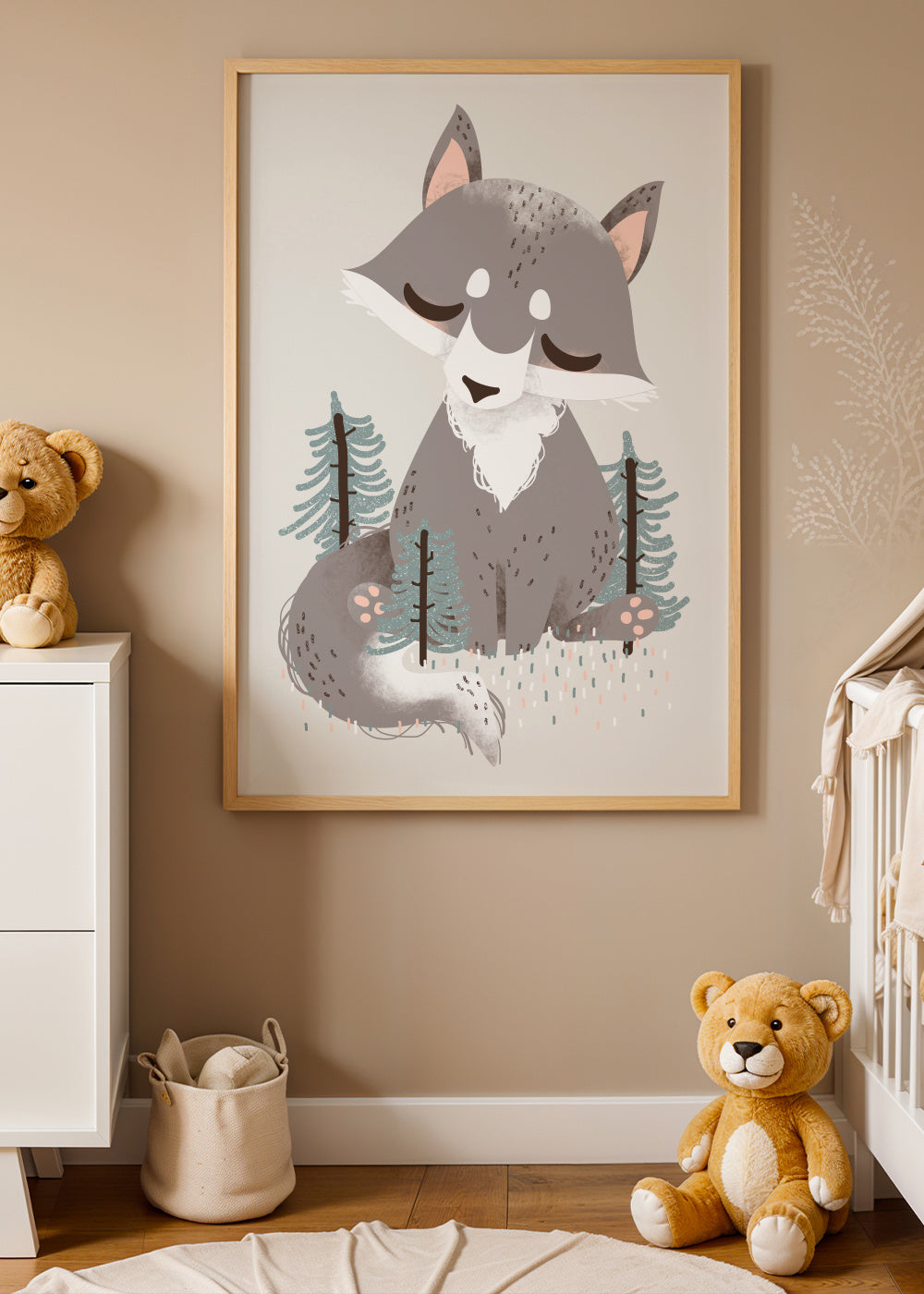 Animignons the Wolf - Framed poster in an interior