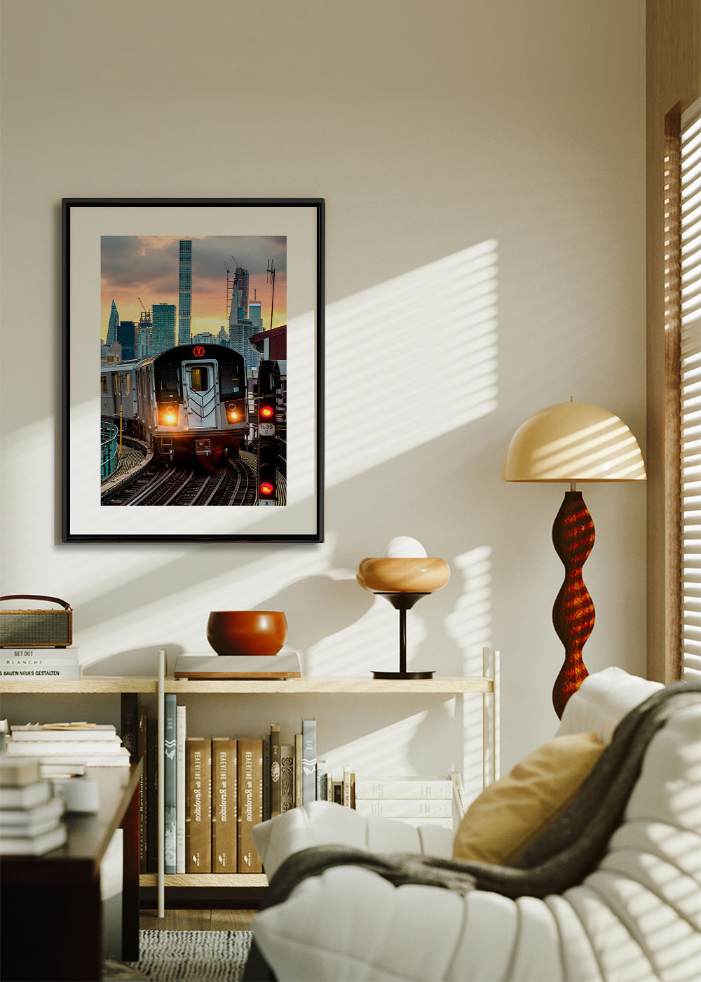 Affiche de ville: Métro 7 au coucher – Canvas1