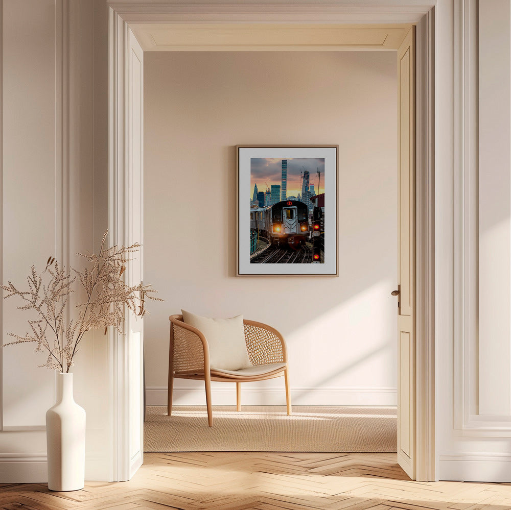 Affiche de ville: Métro 7 au coucher – Canvas2