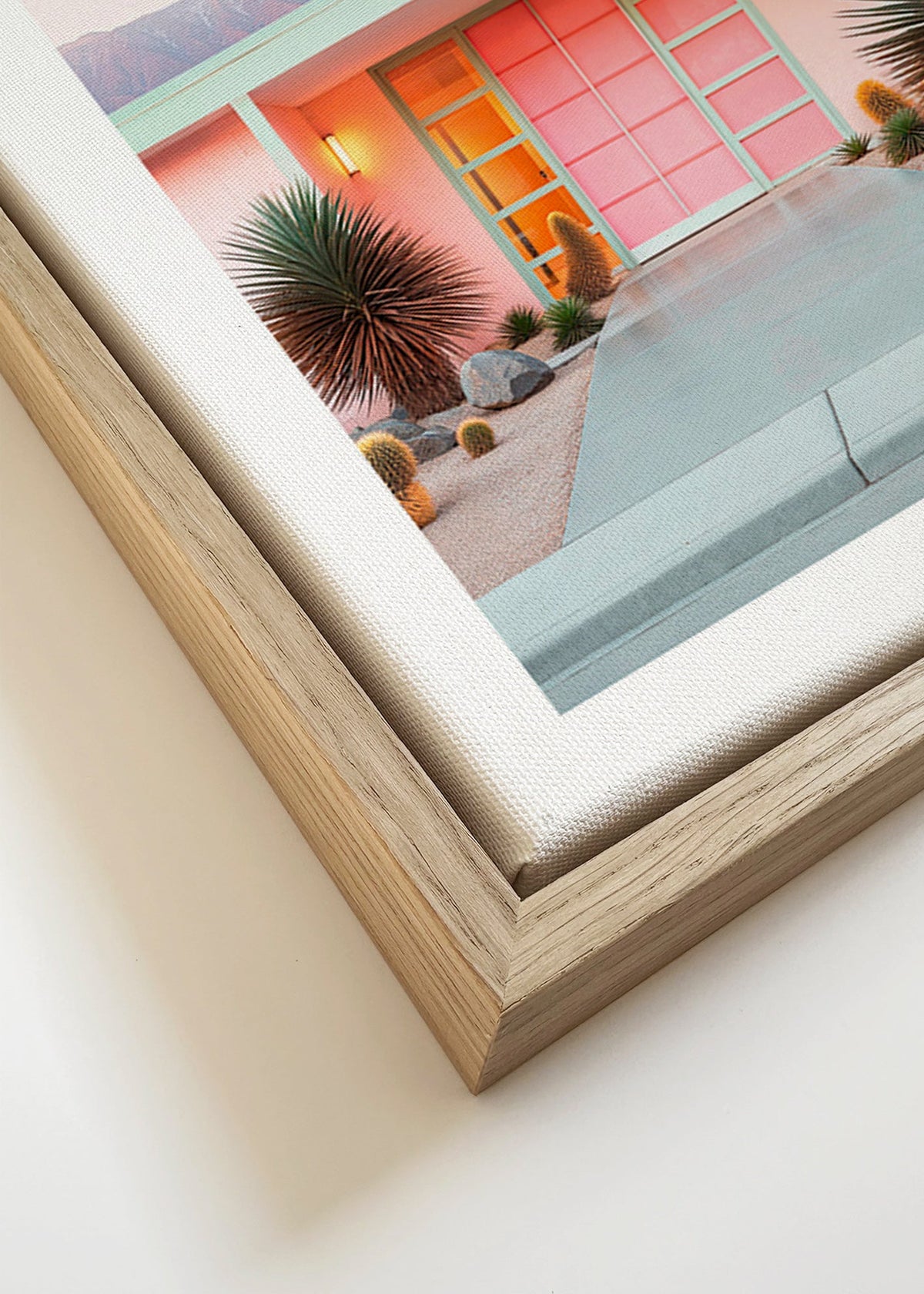Impression botanique Palm Springs rose – Canvas detail