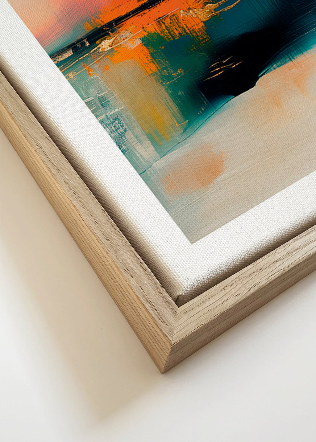 Œuvre abstraite aux reflets aquatiques – Canvas detail