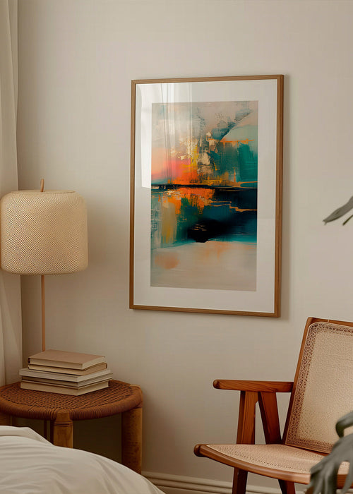 Œuvre abstraite aux reflets aquatiques – Product1