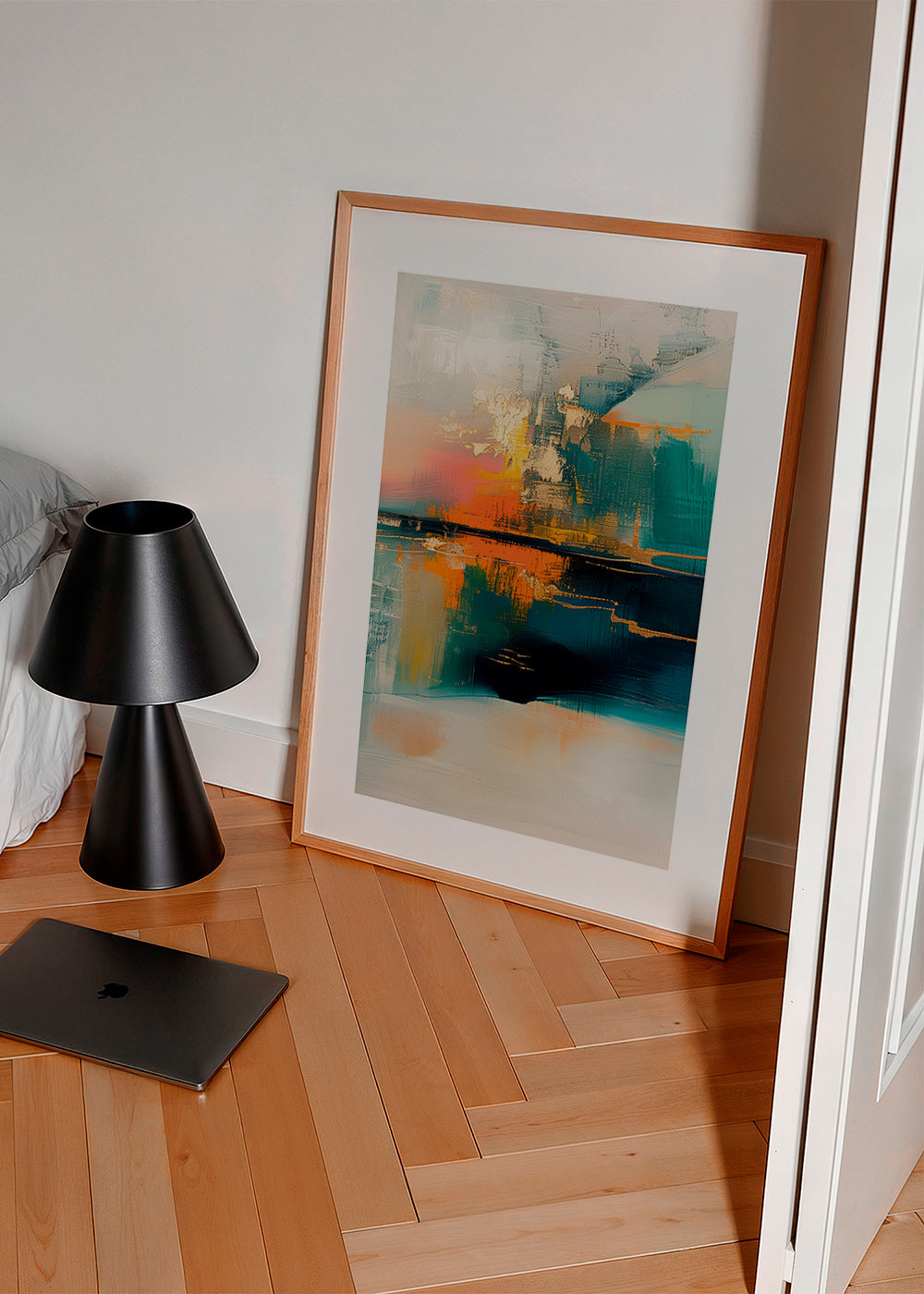 Œuvre abstraite aux reflets aquatiques – Product3