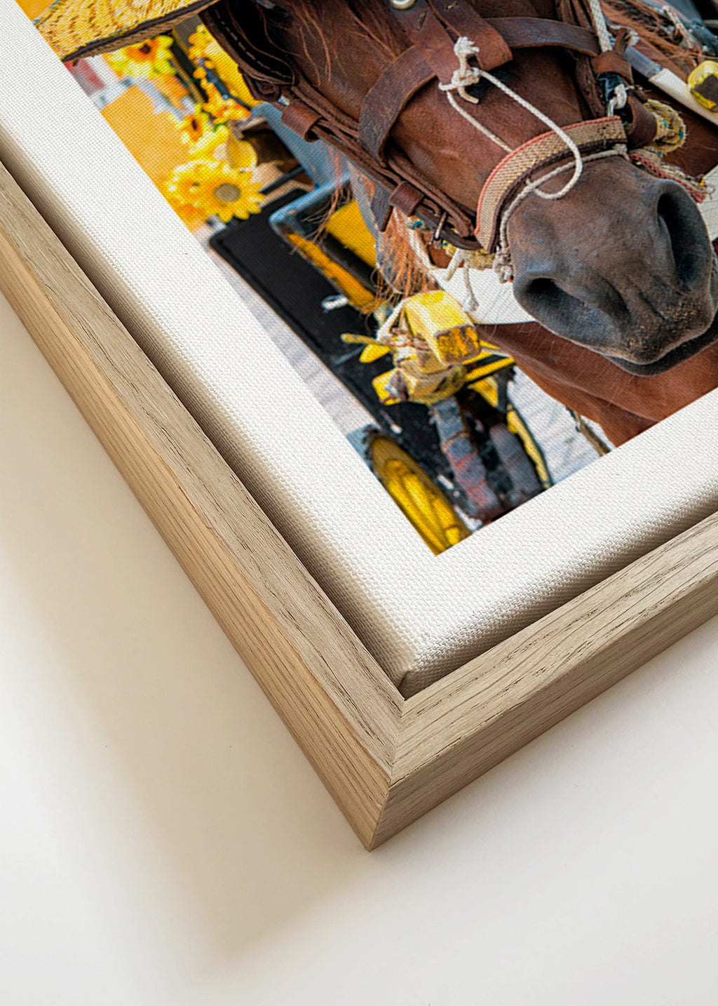 Cheval portrait au chapeau jaune – Canvas detail