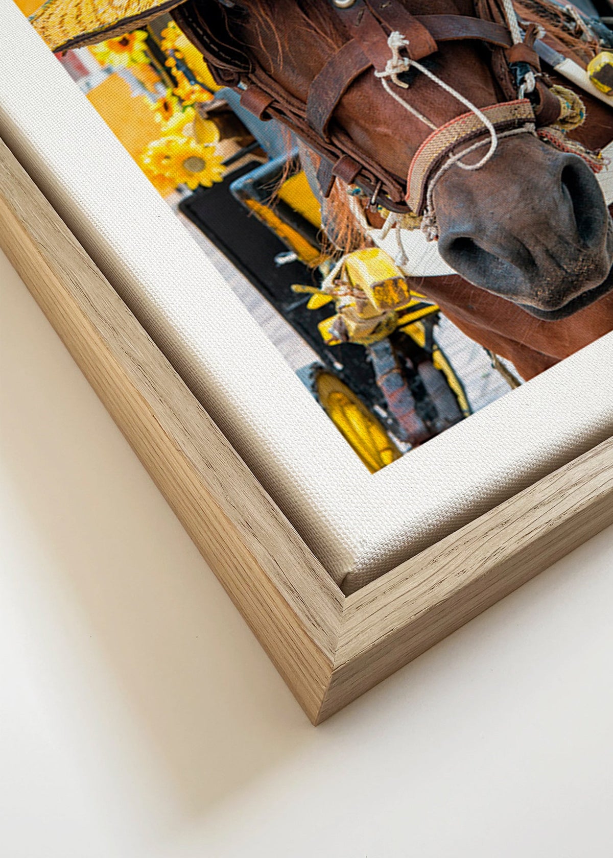 Cheval portrait au chapeau jaune – Canvas detail