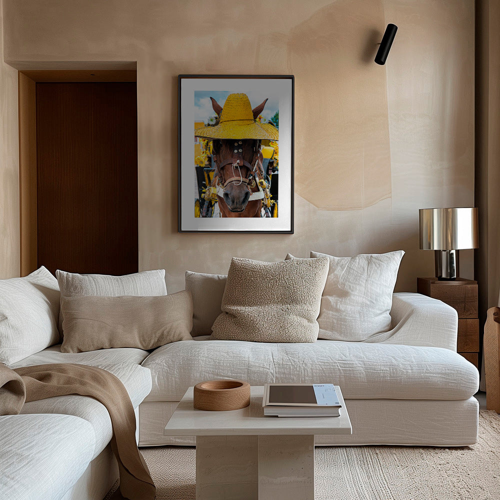 Cheval portrait au chapeau jaune – Canvas2