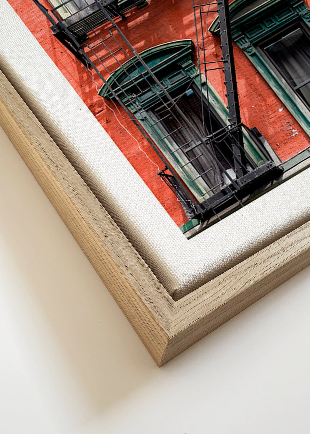 Art de ville: façade de NY avec échelle de secours – Canvas detail