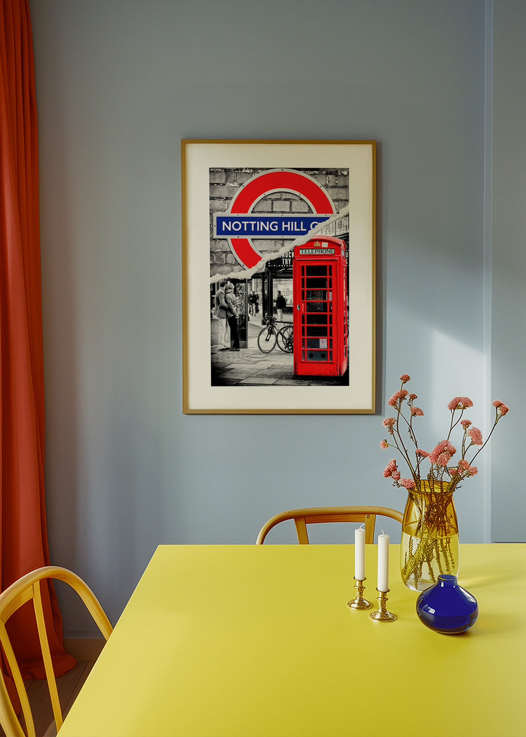 Art de ville avec cabine téléphonique rouge à Notting Hill – Product3