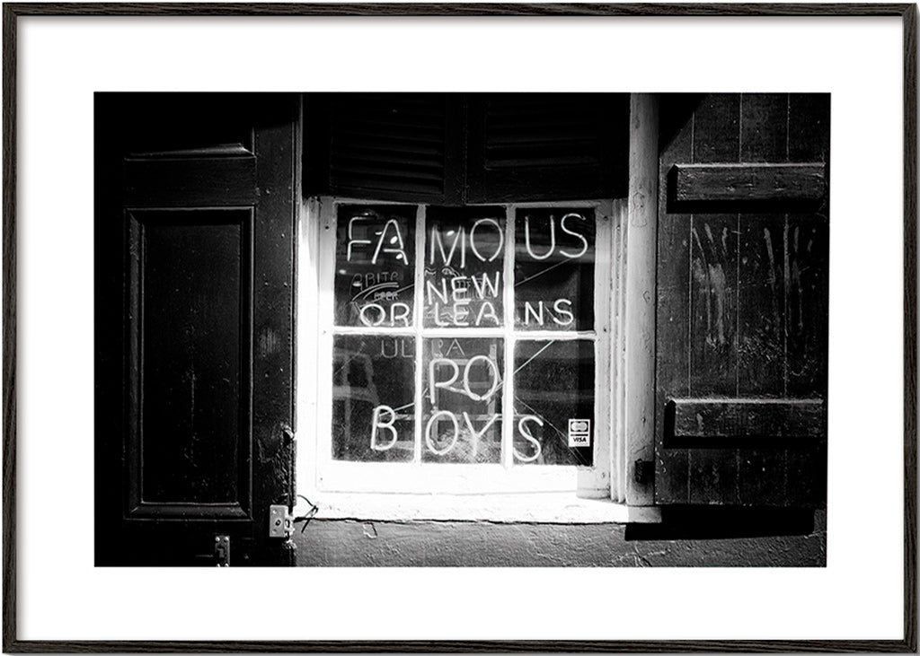 Art de cuisine: enseigne New Orleans en noir et blanc – Black Frame