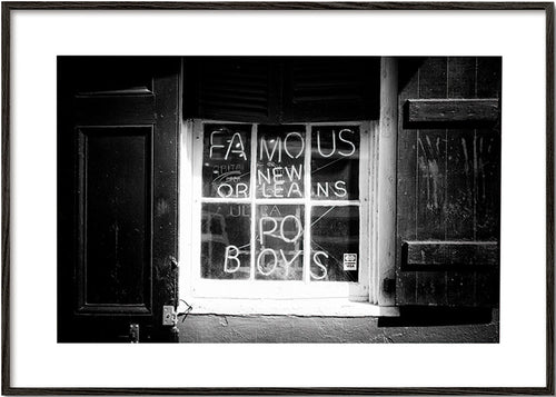 Art de cuisine: enseigne New Orleans en noir et blanc – Black Frame