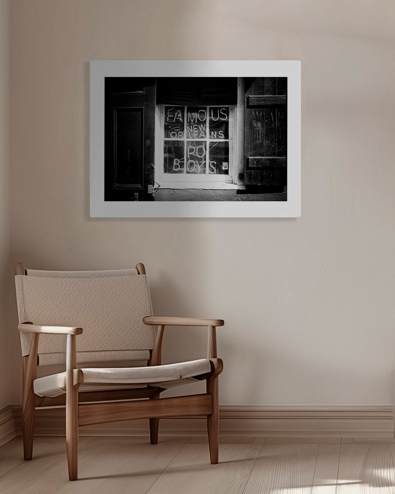Art de cuisine: enseigne New Orleans en noir et blanc – Canvas
