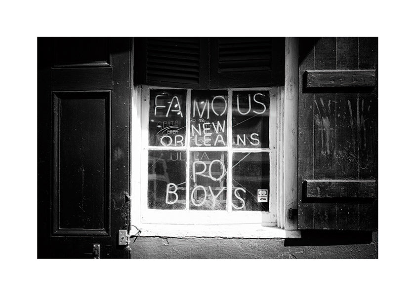 Art de cuisine: enseigne New Orleans en noir et blanc