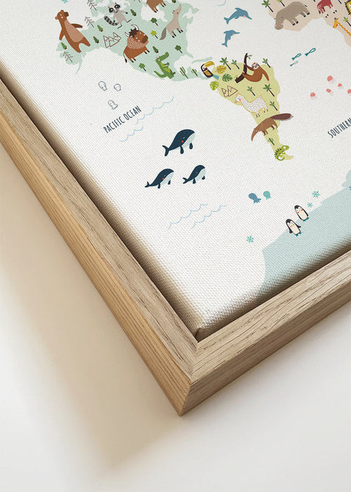 World Map with animals colours