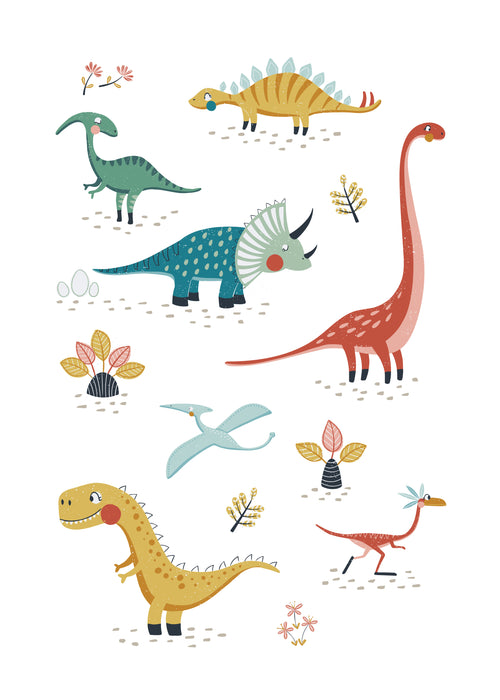 Dinosaurs kids print - Unframed art print