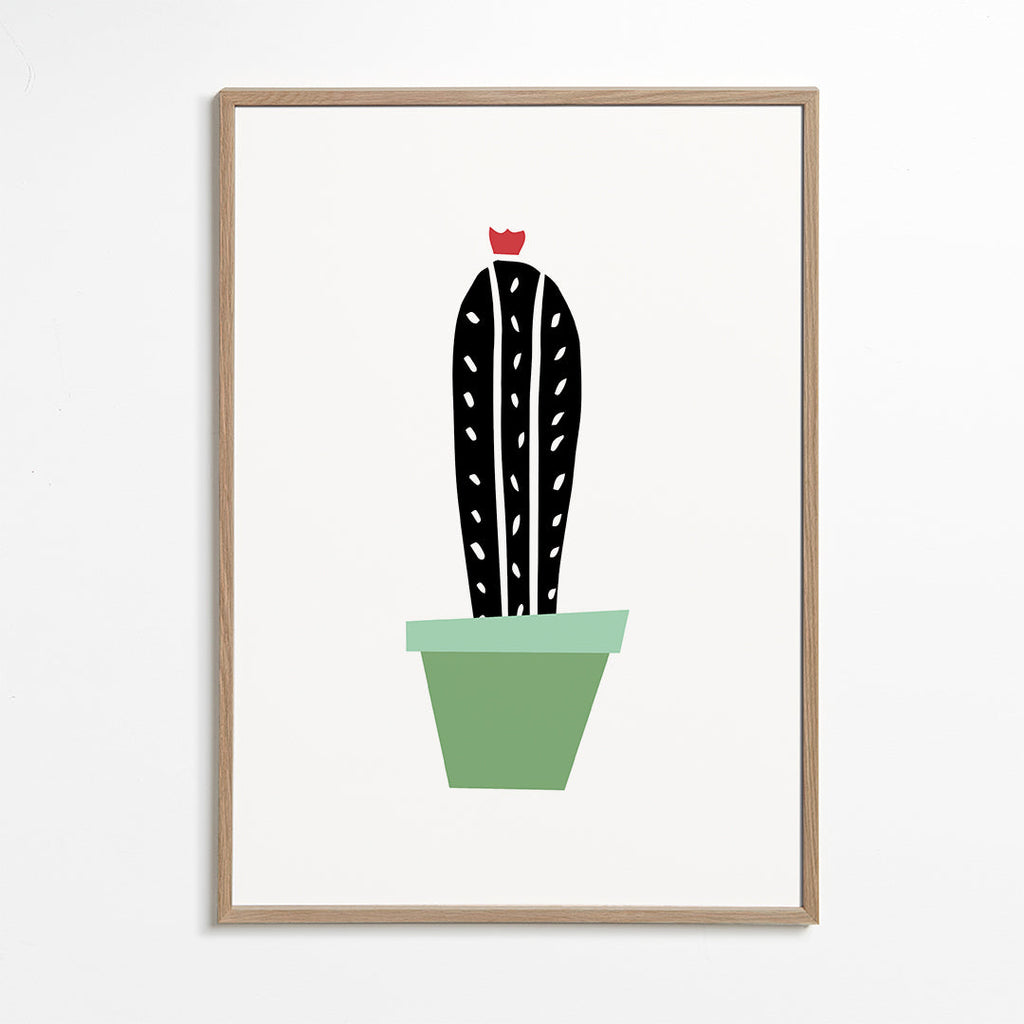 Green pot cactus print