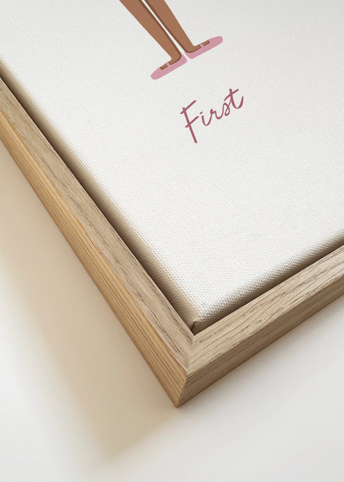 Las 5 posiciones de ballet (lila) - Framed canvas detail