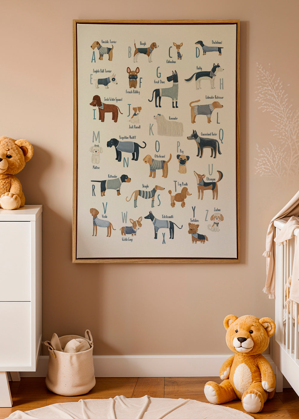 Abecedario con perros (azul)