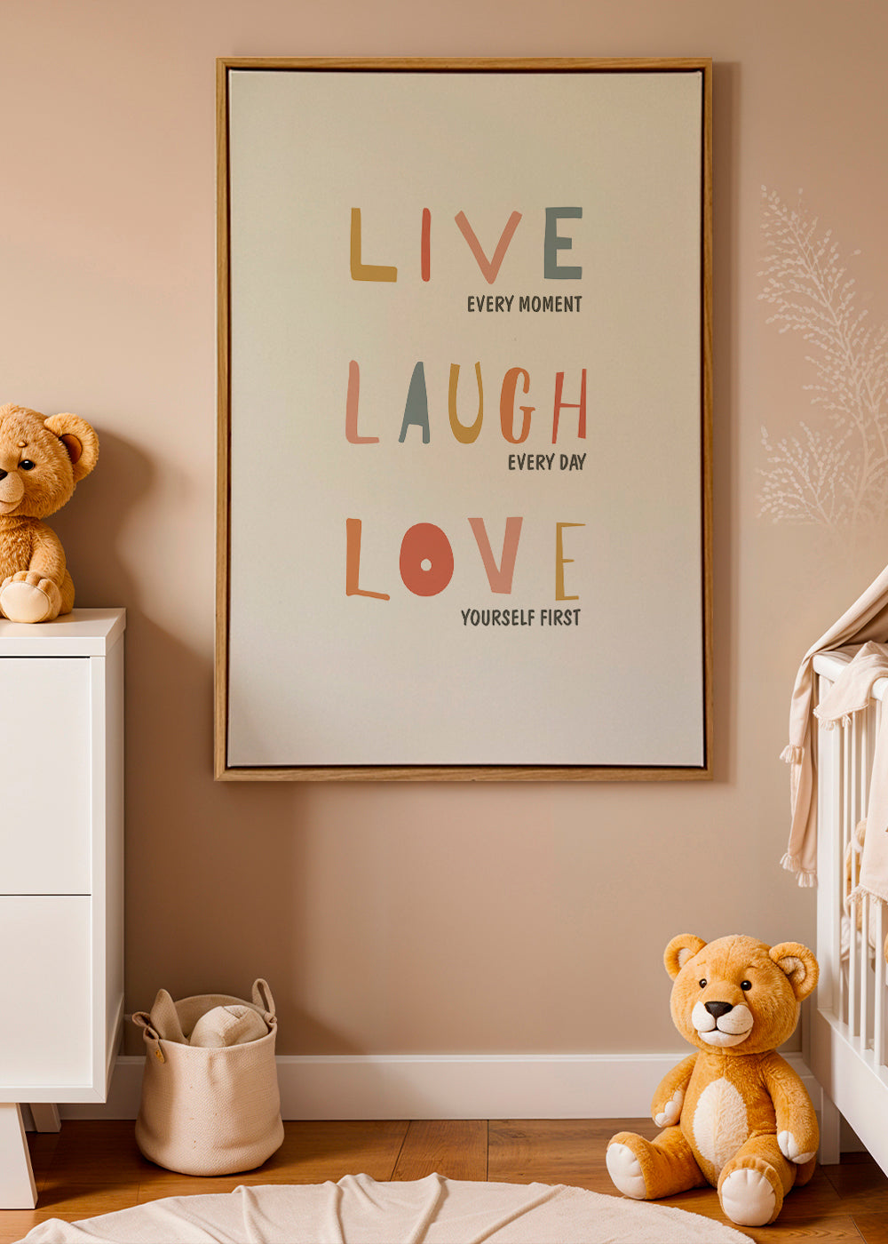 Live Laugh Love Quote colores pastel