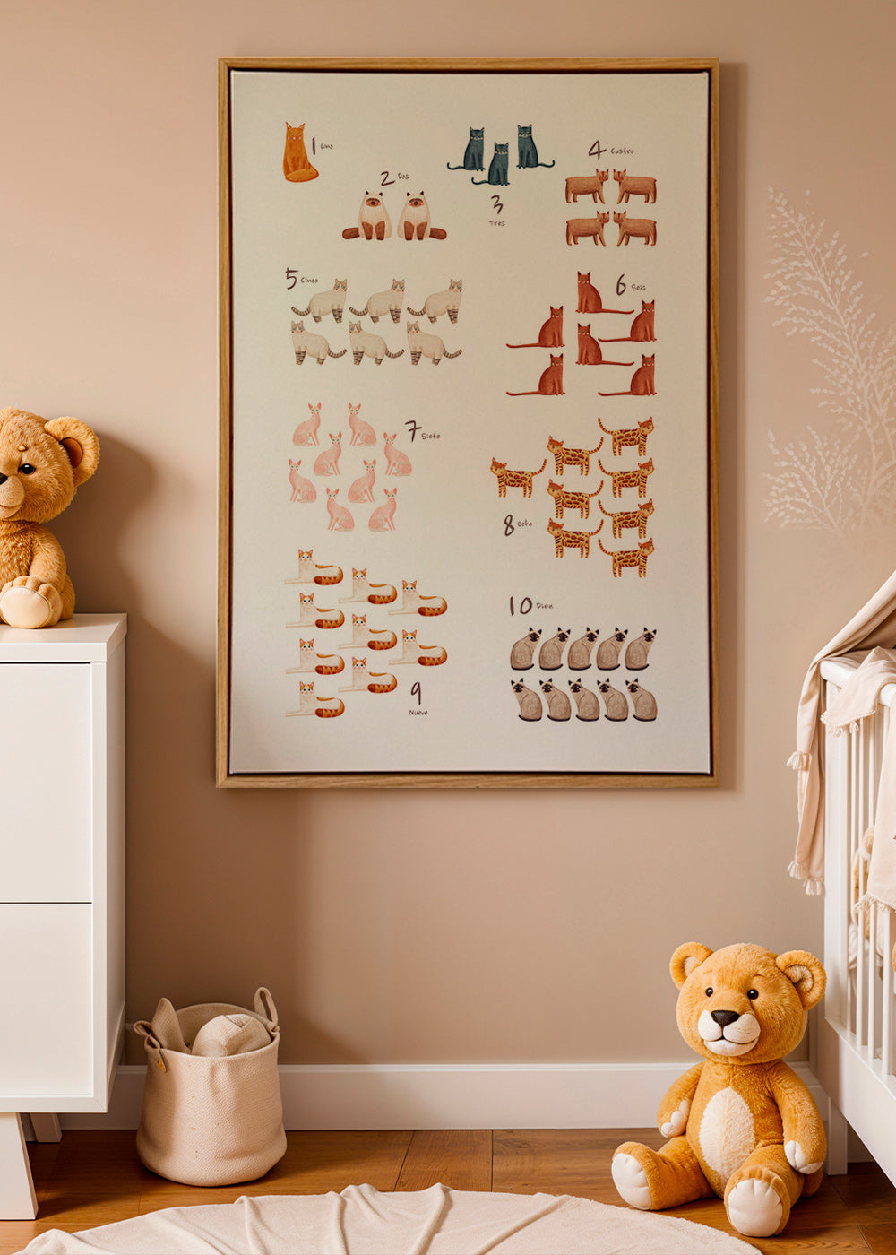 Illustration pour enfants: nombres con chats ludiques