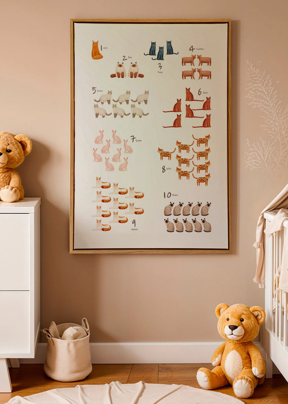 Illustration pour enfants: nombres con chats ludiques