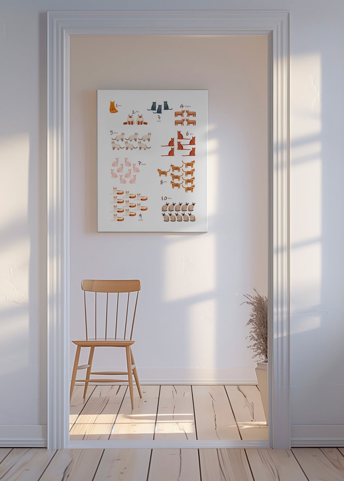 Illustration pour enfants: nombres con chats ludiques