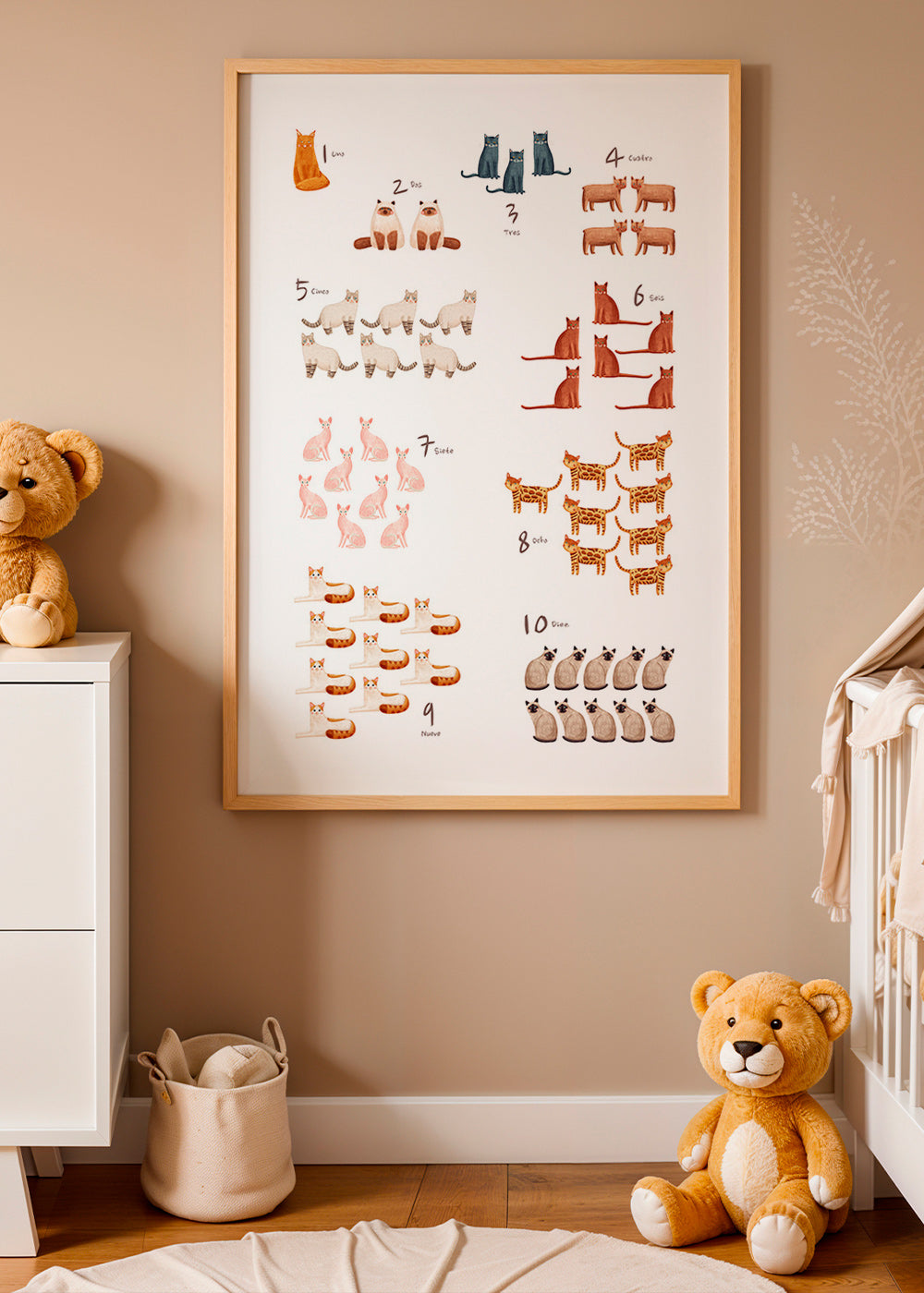 Illustration pour enfants: nombres con chats ludiques