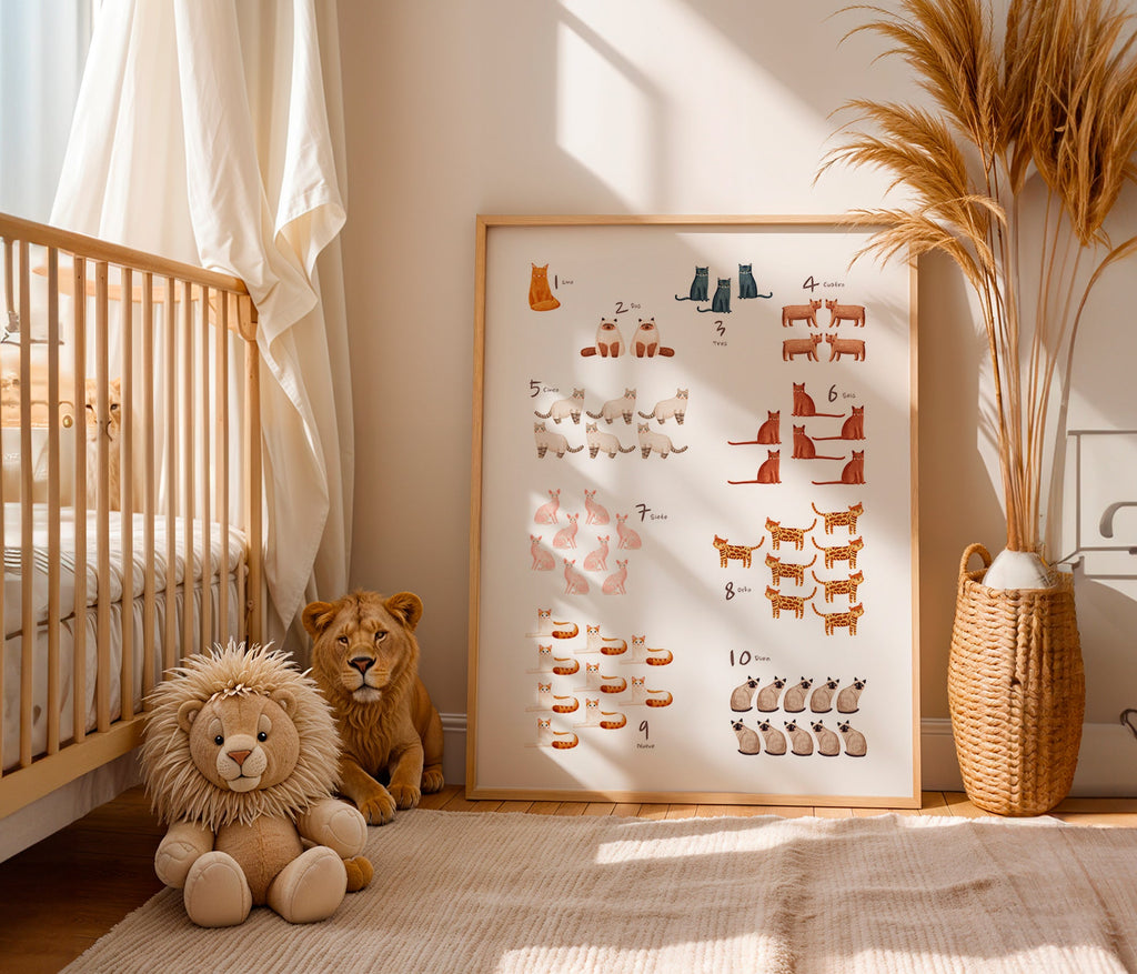 Illustration pour enfants: nombres con chats ludiques