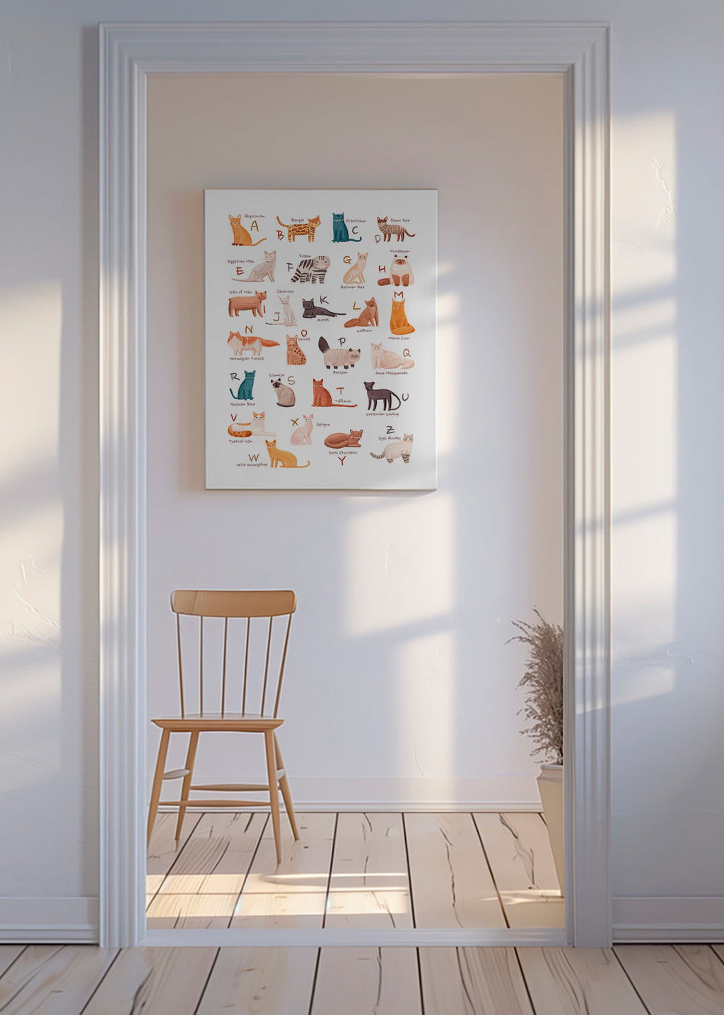 Illustration enfantine: alphabet des chats