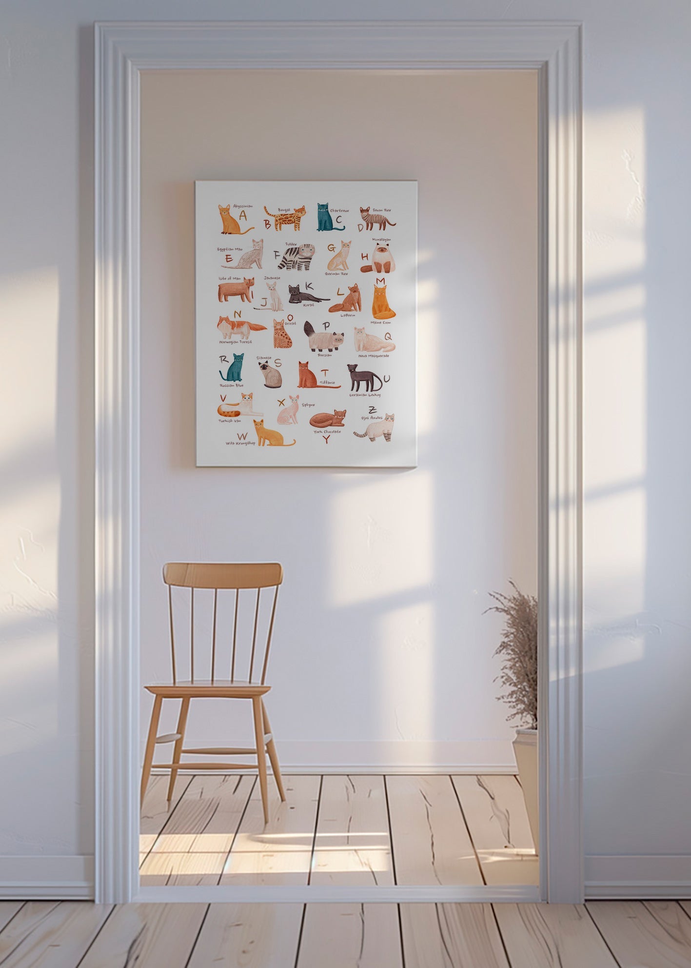 Illustration enfantine: alphabet des chats
