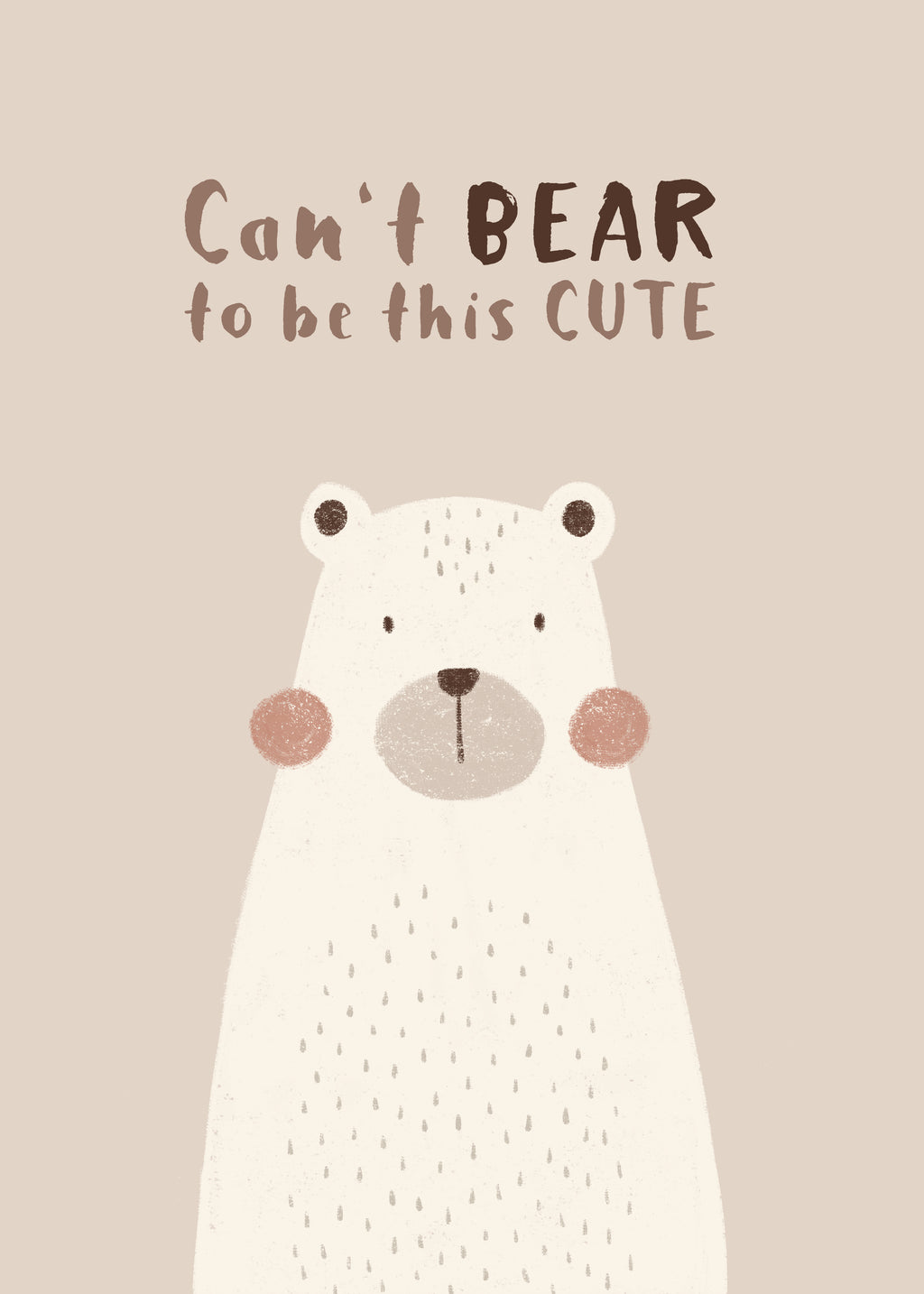 Cute Bear beige color - Unframed art print