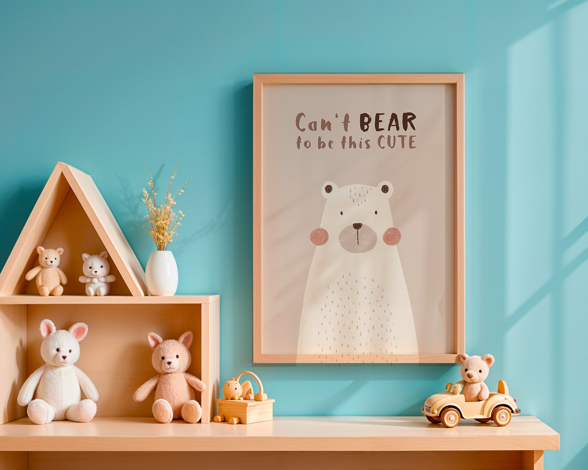 Impression enfant : ours beige mignon